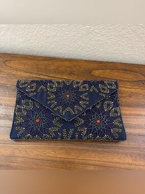 From St Xavier Chan Geo Burst Beaded Clutch New With Tags